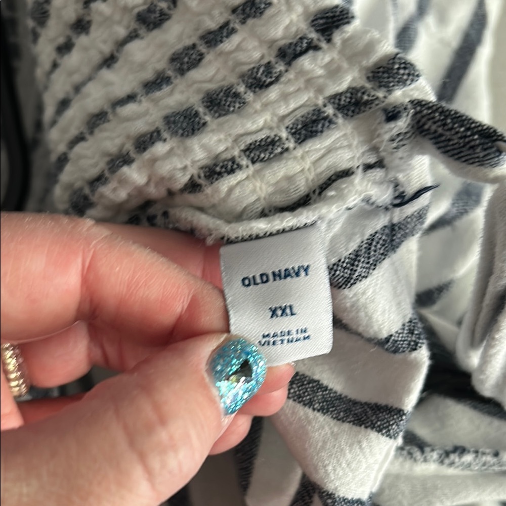 Old Navy Blue and White Striped Jumpsuit - Picture 3 of 3